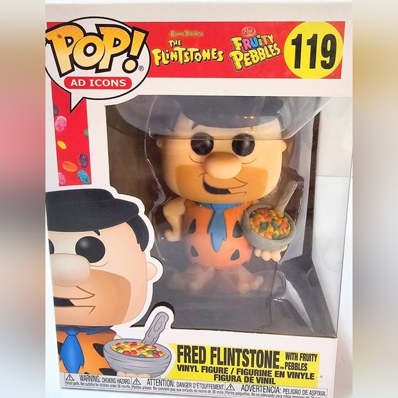 Funko POP Ad Icons Fred Flintstone with Fruity Pebbles Cereal 119 Vinyl Figure - Picture 3 of 9